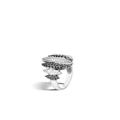 John Hardy Classic Chain Spear Ring In White Diamond