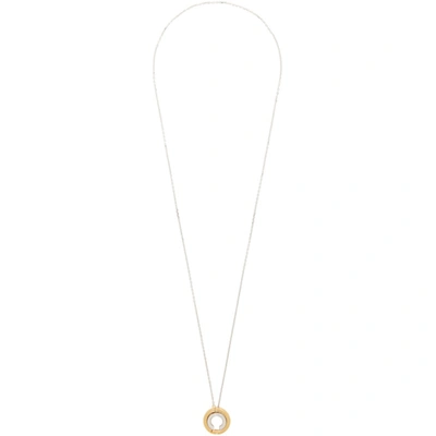 Alan Crocetti Ssense Exclusive Silver And Gold Mixed Loophole Necklace In Rhodium/gol