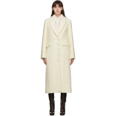 Nina Ricci Off-white Textured Wool Coat In U1025 Off