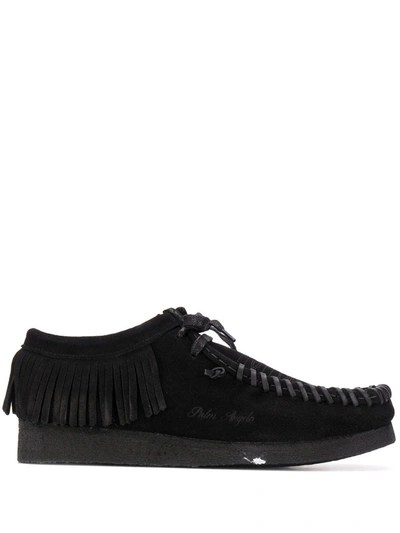 Palm Angels X Clarks Fringed Wallabee Shoes Pmia054f20lea001 In Black