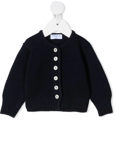 Siola Babies' Knitted Cardigan In 蓝色