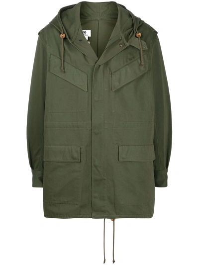 Junya Watanabe Multi-pocket Hooded Coat In Green
