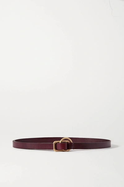 Anderson's Textured-leather Belt In Dark Brown