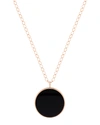 Ginette Ny 18k Rose Gold Jumbo Ever Disc Necklace In Black Onyx In Pink Gold
