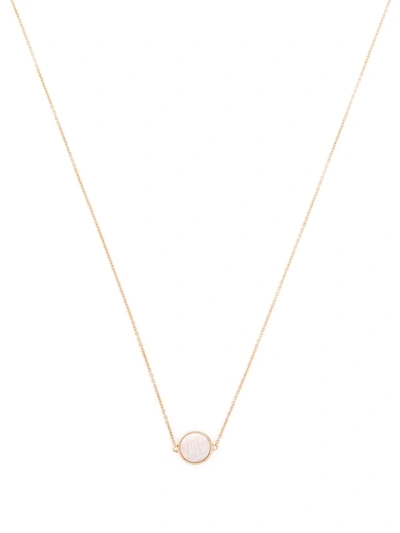 Ginette Ny 18kt Rose Gold Mini Ever Mother-of-pearl Disc Necklace In Pink Gold