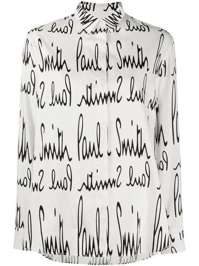Paul Smith Monogram Print Shirt In White