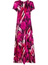 La Doublej Floral-print Silk Maxi Dress In Pink