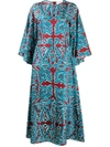 La Doublej Printed Silk Maxi Dress In Parnaveg Turchese