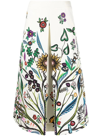 La Doublej Women's Santa Monica Floral Cotton Midi Skirt In Tree Of Life