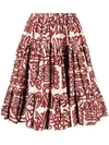 La Doublej Love Parnaveg-print Cotton Skirt In Neutrals