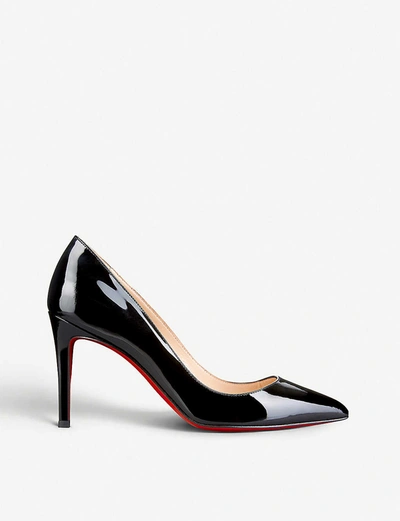 Christian Louboutin Pigalle 85 Patent-leather Courts In Black