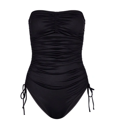 Melissa Odabash Sydney Solid Ruched Bandeau Swimsuit In Black