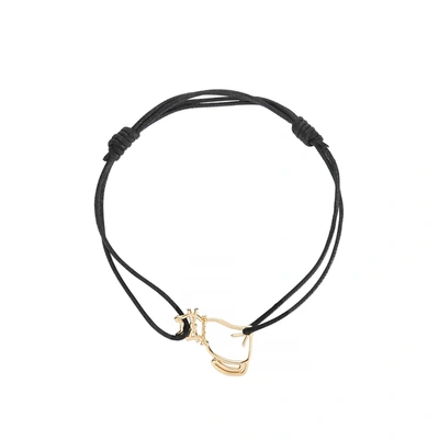 Aliita Miau Navy Cord Bracelet In Gold