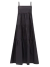 Matteau + Net Sustain Tiered Organic Cotton-poplin Maxi Dress In Black