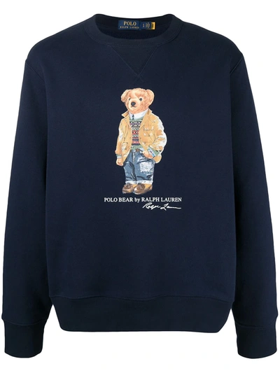 Polo Ralph Lauren Polo Bear Cotton-blend Sweatshirt In Blue