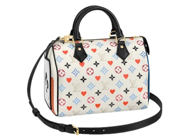 Pre-owned Louis Vuitton  Speedy Bandouliere 25 Game On White