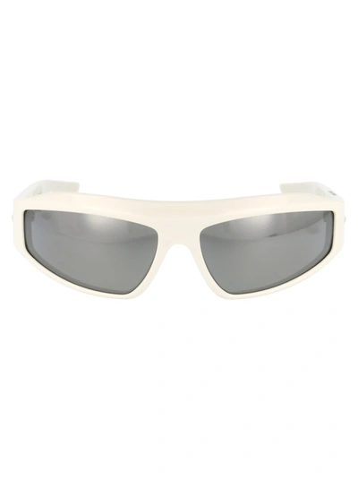 Bottega Veneta Oval-frame Sunglasses In White
