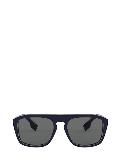 Burberry Be4286 Check Multilayer Blue Sunglasses In Multicolor