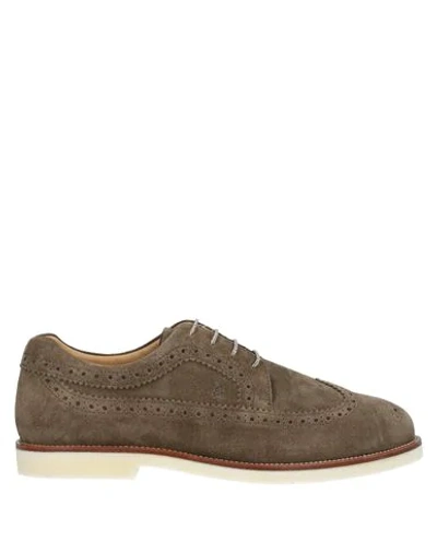 Hogan Lace-up Shoes In Beige