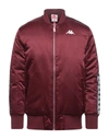 Kappa Banda Bawer Track Jacket In Red Dahlia/white