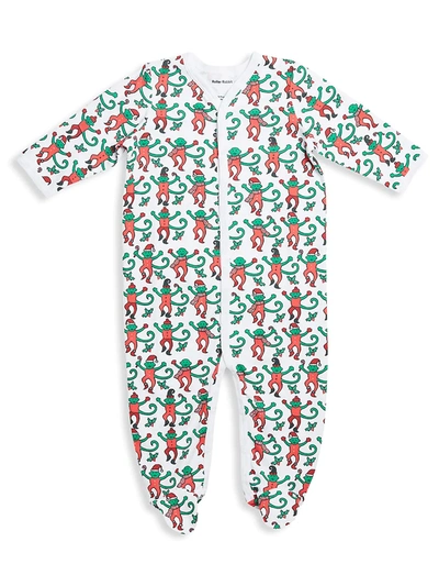 Roller Rabbit Unisex Monkey Cotton Footie - Baby In Green