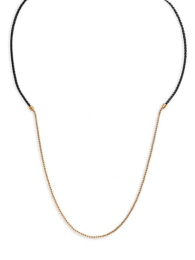 John Hardy 18k Yellow Gold & Leather Necklace