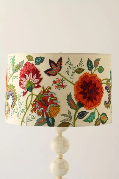 Anthropologie Embroidered Jessamine Lamp Shade By  In Assorted Size M In Assorted