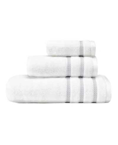 Vera Wang Textured Trellis 3pc Towel Set In Grey
