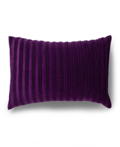 Protect-a-bed Pleated Velvet Decorative Throw Pillow In Purple