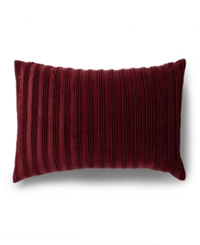 Protect-a-bed Pleated Velvet Decorative Throw Pillow In Red