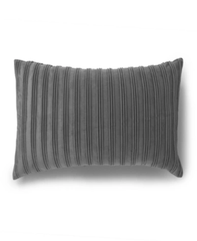 Protect-a-bed Pleated Velvet Decorative Throw Pillow In Gray