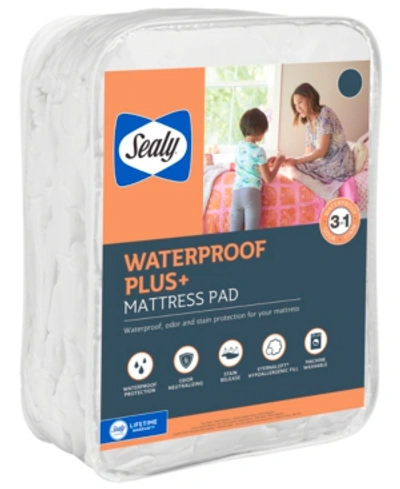 Sealy Waterproof Plus+ Mattress Pad, Queen In White