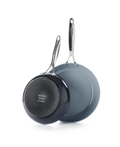 Greenpan Valencia Pro 10" & 12" Ceramic Non-stick Open Fry Pan Set In Gray