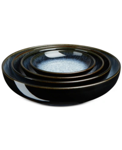 Denby Halo Set Of 4 Nesting Bowls In Black,blue