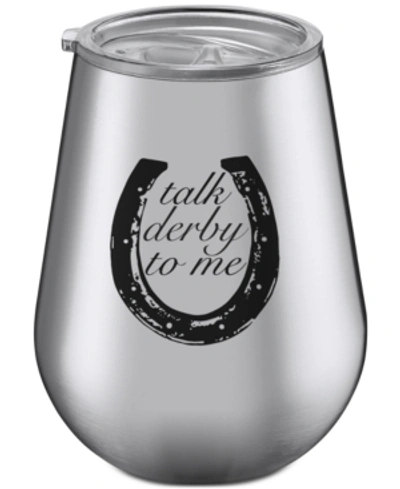 Thirstystone By Cambridge Talk Derby To Me Stainless Steel Stemless Wine Glass In Silver