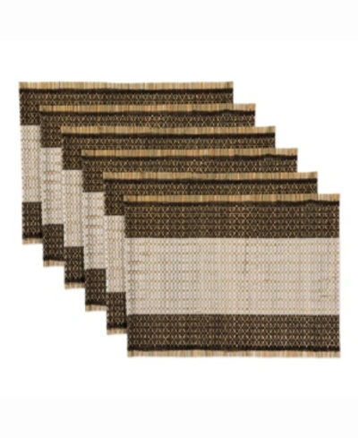 Design Imports Urban Oasis Reed Placemat Set Of 6 In Tan/beige