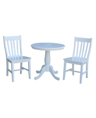 International Concepts 30" Round Top Pedestal Table- With 2 C08-61 Chairs