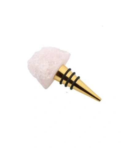 Classic Touch Bottle Stopper With Agate Stone In Pink