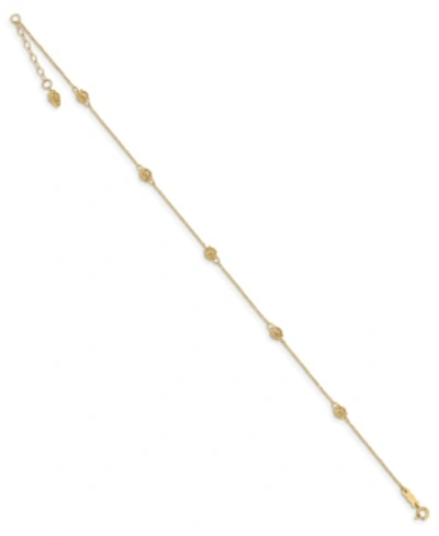 Macy's Bead Anklet In 14k Yellow Gold