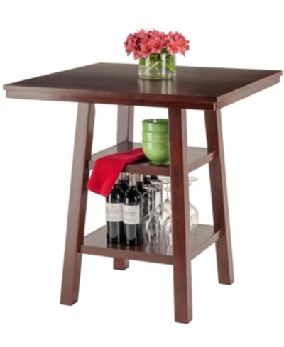 Winsome Orlando High Table With 2 Shelves In Brown