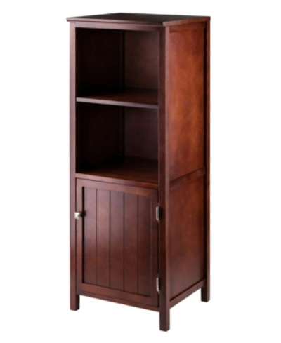 Winsome Brooke Jelly Cupboard With 2 Shelves And Door In Brown
