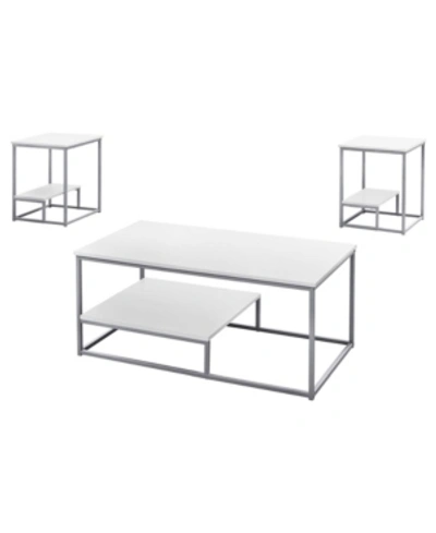 Monarch Specialties Table Set - 3 Piece Set In White