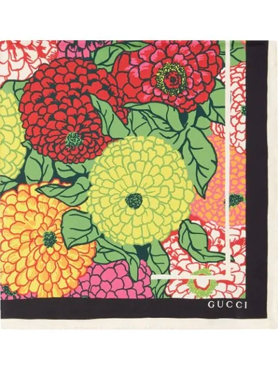 Gucci Pomposa Print Silk Twill Scarf In Pink