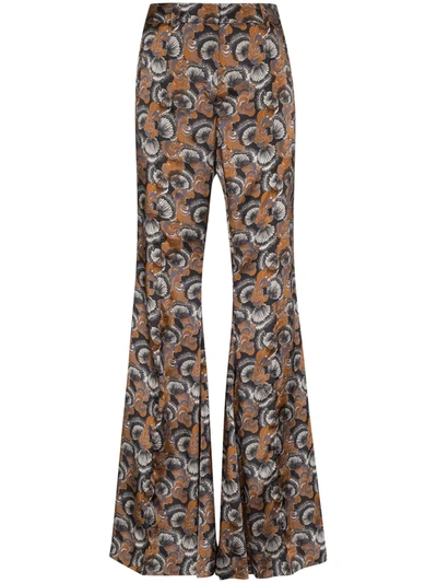 Khaite The Stockard Graphic-print Flared Trousers In Black