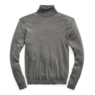 Ralph Lauren Cashmere Turtleneck Sweater In Medium Grey Melange