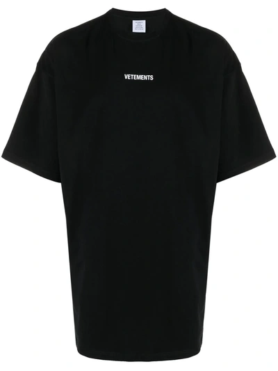 Vetements Slogan-print Oversized T-shirt In Black