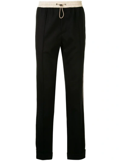 Ports V Drawcord-waist Tailored Trousers In Black