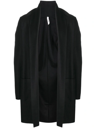 Attachment Shawl Lapel Open-front Cardigan In Black,black