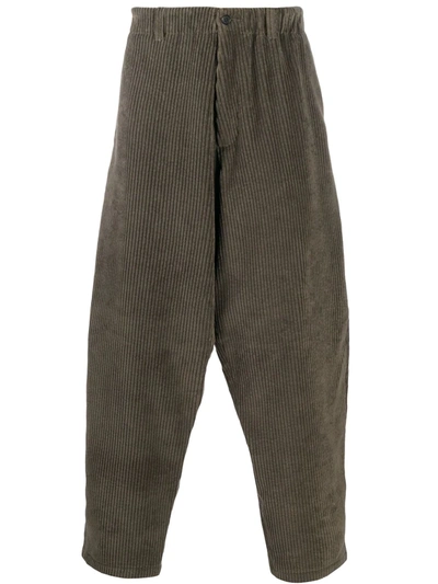 Paul Smith Dropped-crotch Corduroy Trousers In Grey