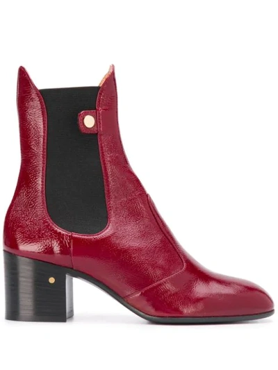 Laurence Dacade Block Heel Ankle Boots In Red